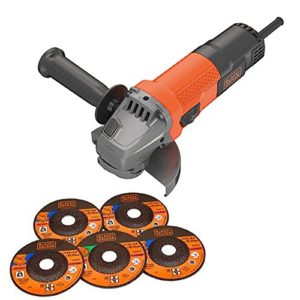BLACK + DECKER BEG110A5-GB Angle Grinder, 750 W, 240 V, 115 mm
