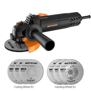 Angle Grinder,Meterk 750W 4-1/2inch with 115mm 3 Grinding Abrasive Wheels 3 Cutting Abrasive Wheels